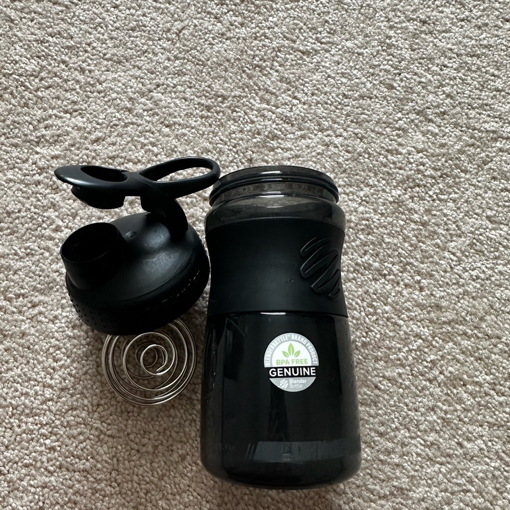 Black Blender Bottle with Whisk Ball